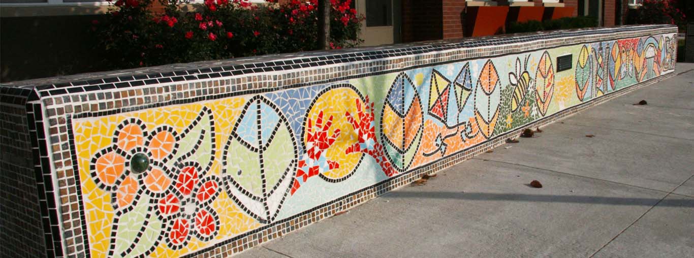 Dự án tranh ghép mosaic gốm Bát Tràng thủ công trang trí trong biệt thự, sân vườn, nhà hàng, khách sạn